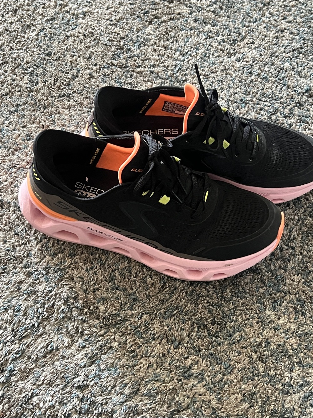 Skechers Black Pink & Orange Women's Athletic slip-in glide step